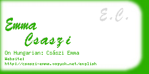 emma csaszi business card