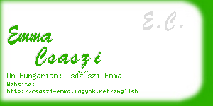 emma csaszi business card